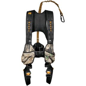 Muddy Hunting Tree Stand Safety Systems Lightweight Padded Nylon Quick-Release Crossover Harness Combo, Large in Kuwait