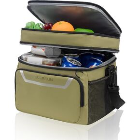 Everfun Small Cooler Lunch Box Mini Leak-Probroot ناعم مزدوج Deck 24 يمكن أن يكون الشخص المعزول المعزول قابلاً للطي محمولة حقيبة غداء مقاومة للماء على الرجال in Kuwait