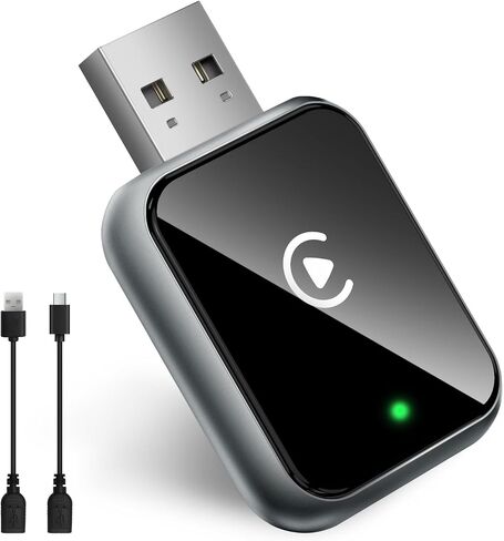 Carplay Wireless Adapter Compatible with Apple - Convert Wired to Wireless Carplay Adapter for iPhone(2025 Upgraded), Fast Auto Connection No Delay Mini Size with Extension Cable USB & USB-C in Saudi Arabia