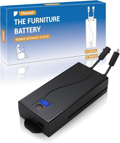 Universal Battery Pack for Reclining Furniture with LED Display – 2500mAh Rechargeable Recliner Battery – Compatible with 2-Pin Motion Furniture - Couch, Sofa, Recliner Chair Accessory in Saudi Arabia