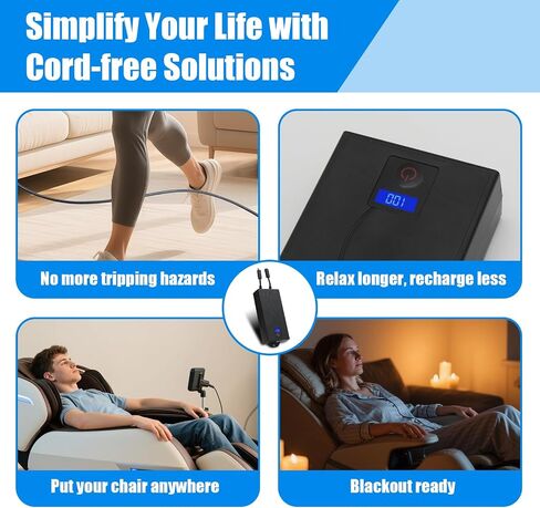 Universal Battery Pack for Reclining Furniture with LED Display – 2500mAh Rechargeable Recliner Battery – Compatible with 2-Pin Motion Furniture - Couch, Sofa, Recliner Chair Accessory in Saudi Arabia