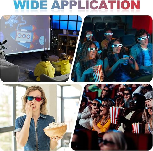 MECCANIXITY Red Blue/Cyan 3D Clip-on Glasses, Anaglyph 3D Viewing Glasses Hanging Frame Round for Movies Theater Games TV Photos Projector in Saudi Arabia