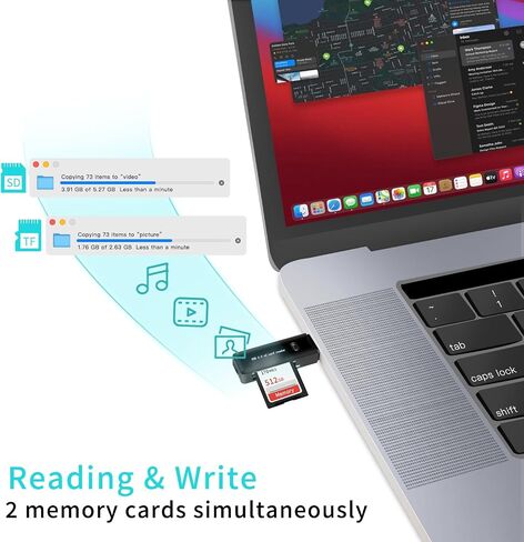USB 3.0 SD Card Reader للكمبيوتر الشخصي ، الكمبيوتر المحمول ، MAC ، Windows ، Linux ، Chrome ، SDXC ، SDHC ، SD ، MMC ، RS-MMC ، Micro SDXC Micro SD ، بطاقة Micro SDHC وبطاقات UHS-I-لا توجد بطاقة SD. (USB 3.0 SD -Black2) in Kuwait