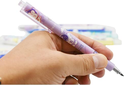 Maydahui 12 Pcs Cartoon Milk Cow Eternal Pencils Retractable HB 0.5 mm Cow Print Everlasting Pencils Magic Inkless Pencil for Student Teacher School Office Supplies Birthday Party Gift in Kuwait