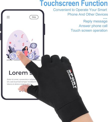 Fingerless Gloves, Multipurpose Fingerless UV Protection Gloves for Fishing Driving Sailing Rowing Kayaking & Paddling Glove, Water & Sports Sun Protect Glove for Men and Women in Saudi Arabia