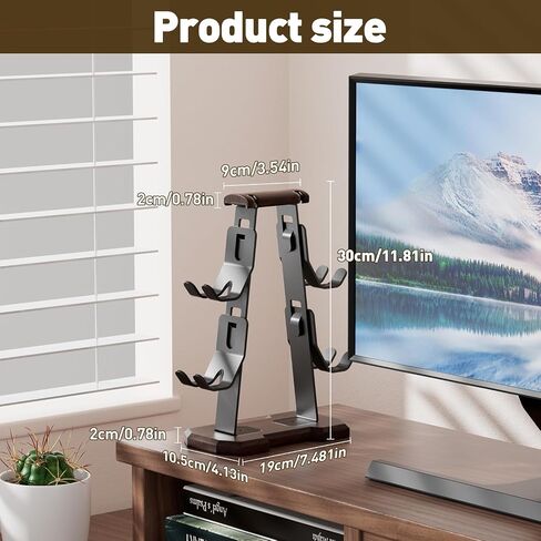 Controller Stand for Desk Wooden Controller Holder for 4 Packs Controller Perfect Gamer Gift for Men,Dad,Graduation in Saudi Arabia