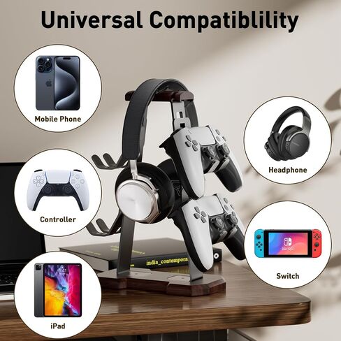 Controller Stand for Desk Wooden Controller Holder for 4 Packs Controller Perfect Gamer Gift for Men,Dad,Graduation in Saudi Arabia