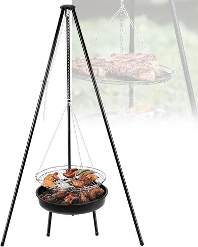 Tripod Grill - Camping Fire Portable Griil مع سلسلة قابلة للتعديل ، مناسبة للتخييم في الهواء الطلق وطبخ الفناء الخلفي in Saudi Arabia