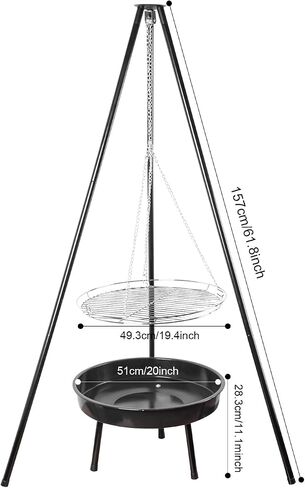 Tripod Grill - Camping Fire Portable Griil مع سلسلة قابلة للتعديل ، مناسبة للتخييم في الهواء الطلق وطبخ الفناء الخلفي in Saudi Arabia