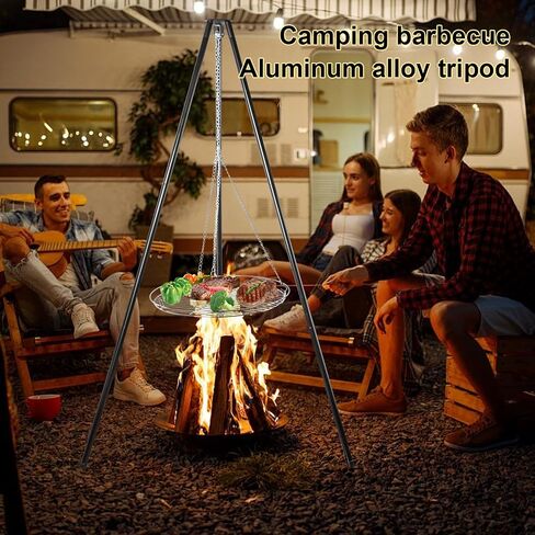 Tripod Grill - Camping Fire Portable Griil مع سلسلة قابلة للتعديل ، مناسبة للتخييم في الهواء الطلق وطبخ الفناء الخلفي in Saudi Arabia