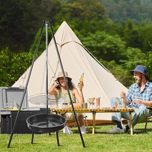 Tripod Grill - Camping Fire Portable Griil مع سلسلة قابلة للتعديل ، مناسبة للتخييم في الهواء الطلق وطبخ الفناء الخلفي in Saudi Arabia