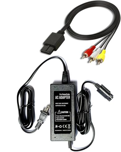 AC Power Supply and AV Cable for Gamecube, AC Power Supply Adapter for Gamecube NGC System,Power Cord Compatible Nintendo Gamecube Console in Kuwait