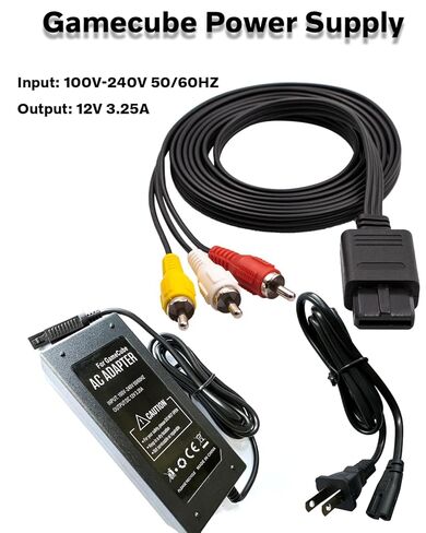 AC Power Supply and AV Cable for Gamecube, AC Power Supply Adapter for Gamecube NGC System,Power Cord Compatible Nintendo Gamecube Console in Kuwait
