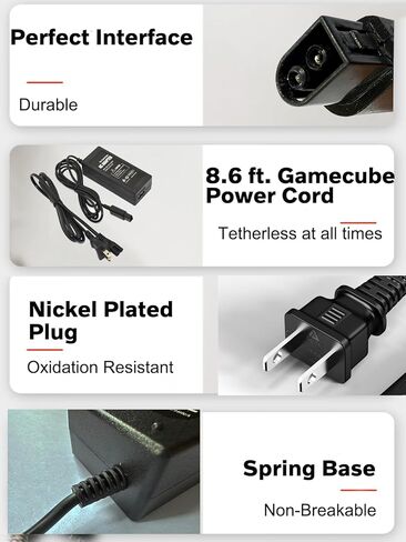 AC Power Supply and AV Cable for Gamecube, AC Power Supply Adapter for Gamecube NGC System,Power Cord Compatible Nintendo Gamecube Console in Kuwait
