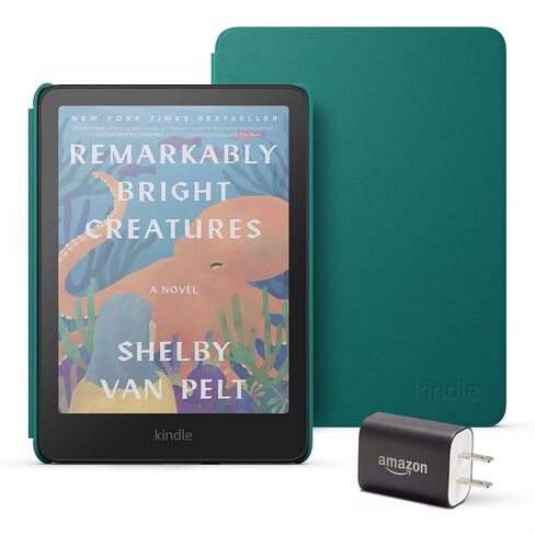 Introducing Amazon Kindle Colorsoft Essentials Bundle including Kindle Colorsoft (16 GB) – With color display - Black, Plant-Based Leather Cover-Raspberry and Power Adapter in Saudi Arabia