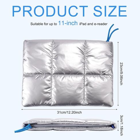Thermal Sleeve for iPad, 12x9in Thermal Case for Kindle Outdoor Warm Tablet Bag Compatible with 11 Inch Pad and e-Reader to Prevent Overheating and Overcooling Accessories(Silver) in Saudi Arabia