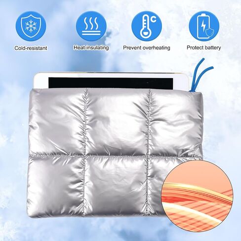 Thermal Sleeve for iPad, 12x9in Thermal Case for Kindle Outdoor Warm Tablet Bag Compatible with 11 Inch Pad and e-Reader to Prevent Overheating and Overcooling Accessories(Silver) in Saudi Arabia