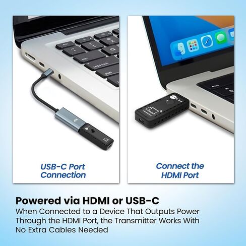 CR4 Wireless HDMI جهاز إرسال ومستقبل 100 قدم | إدخال 4K ، 1080p الإخراج ، التوصيل والتشغيل 5G HDMI Extender مع 4 محولات ، مربع الهدايا | دفق من الكمبيوتر الشخصي ، الكمبيوتر المحمول ، iPhone ، Android ، مربع التلفزيون إلى Projector (أسود) in Saudi Arabia