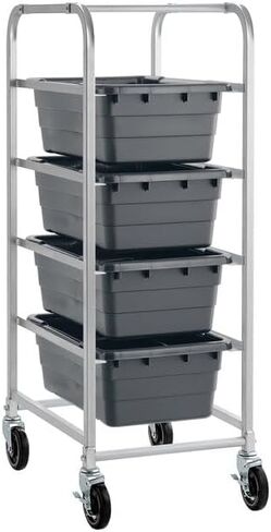 Mobile Aluminum Lug Rack with 4 Gray Meat Lugs, 18-11/16 x 26 x 52-3/4 Inches, 5-Inch Casters, Heavy-Duty Commercial Storage Transport in Saudi Arabia