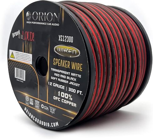ORION XS12300 12 GAUGE SPEAKER SPER ROLL (300 قدم) 100 ٪ من كابل مكبر الصوت من النحاس - CAR لمكبر الصوت لاتصالات مضخم الصوت وأنظمة الصوت المنزلية ومكبرات الصوت PA والتركيبات المخصصة in Saudi Arabia