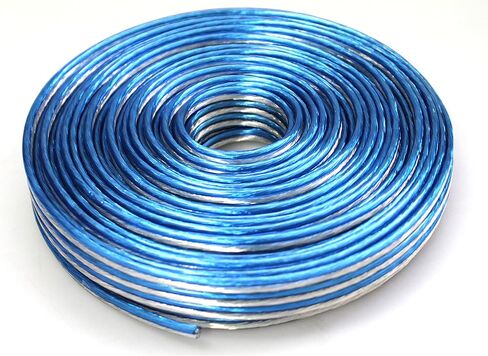 Absolute USA SWT16B100 Professional Premium Speaker Wire 16 GA 100ft - Clear Blue/White in Kuwait