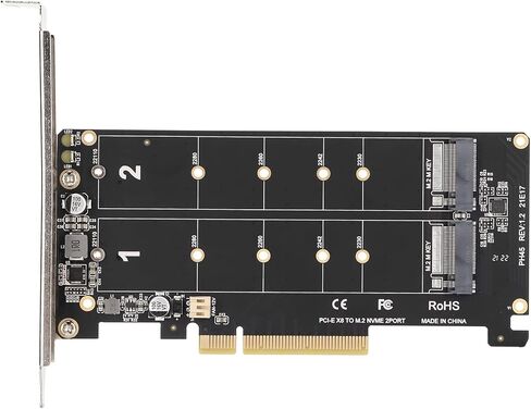 M.2 NVME SSD M مفتاح لبطاقة محول PCIE X8 ، PCIE إلى NVME CARD CARD ، 32GBPS SSD PCIE 3.0/4.0 محول لجهاز الكمبيوتر المكتبي ، PCI E كامل القناة الكاملة (PH45) in Kuwait