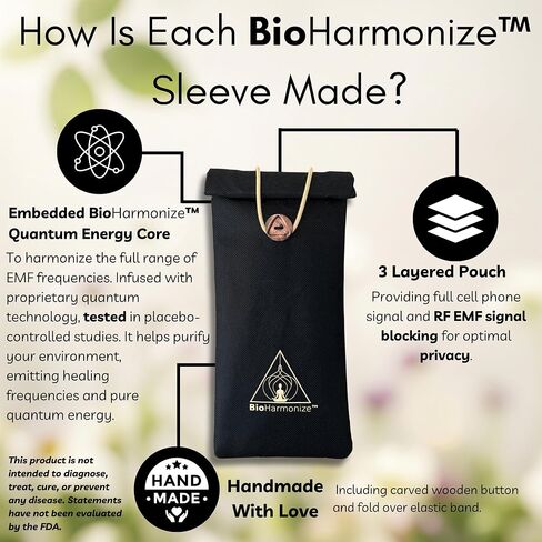 EMF Shield Phone Sleeve - خصوصية كاملة وإشارات RF ، نسيج Faraday التدريبي المزدوج ، تقنية التنسيق الكمومي ، مضاد للتشغيل in Saudi Arabia