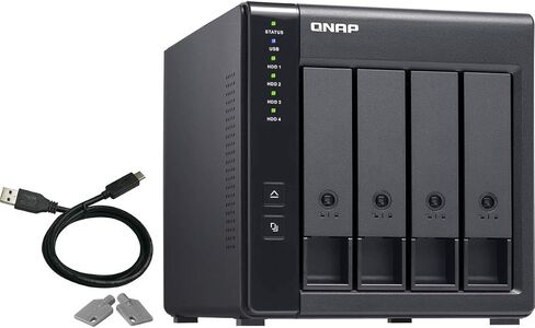 QNAP TR-004 4-Bay USB 3.2 Gen 1 RAID TEPROSSION TELPOUSHION ، حزمة مع 4X Seagate Ironwolf Pro 8TB SATA III 3.5 "NAS HDD ، 7200 دورة في الدقيقة (CMR) in Kuwait