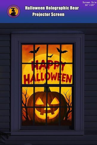 Halloween Holographic Rear Projector Screen 50" x 89" Hologram Window Movie Screen Rear Projector Indoor Outdoor Double Sided Video Projection (100"- Projector Screen) in Saudi Arabia