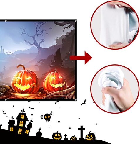 Halloween Holographic Rear Projector Screen 50" x 89" Hologram Window Movie Screen Rear Projector Indoor Outdoor Double Sided Video Projection (100"- Projector Screen) in Saudi Arabia