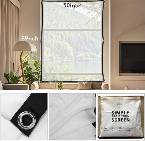 Halloween Holographic Rear Projector Screen 50" x 89" Hologram Window Movie Screen Rear Projector Indoor Outdoor Double Sided Video Projection (100"- Projector Screen) in Saudi Arabia