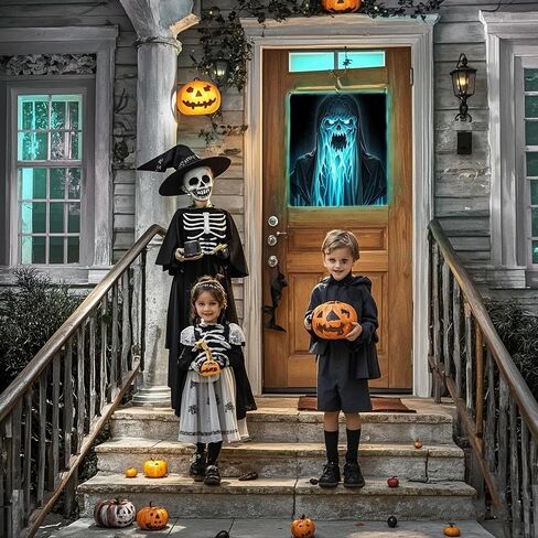 Halloween Holographic Rear Projector Screen 50" x 89" Hologram Window Movie Screen Rear Projector Indoor Outdoor Double Sided Video Projection (100"- Projector Screen) in Saudi Arabia