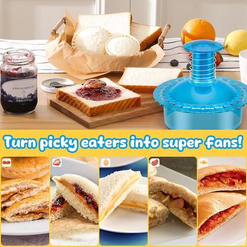 Sandwich Cutter and Sealer Cut and Seal Sandwich Maker, Crustless Peanut Butter & Jelly Sandwich Cookie Cutter (Translucent Pink Square) in Saudi Arabia