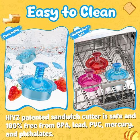 Sandwich Cutter and Sealer Cut and Seal Sandwich Maker, Crustless Peanut Butter & Jelly Sandwich Cookie Cutter (Translucent Pink Square) in Saudi Arabia