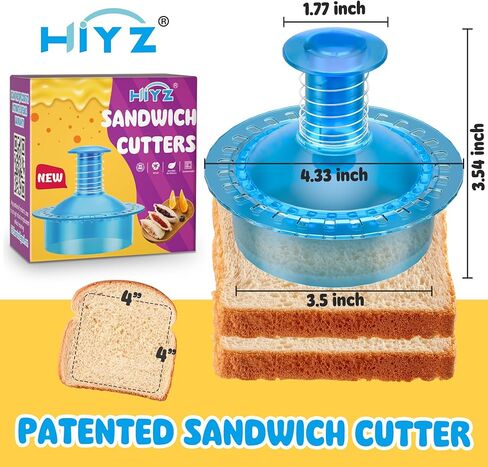 Sandwich Cutter and Sealer Cut and Seal Sandwich Maker, Crustless Peanut Butter & Jelly Sandwich Cookie Cutter (Translucent Pink Square) in Saudi Arabia
