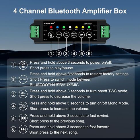 Studiofinix 6.5 بوصة مكبرات صوت بلوتوث 640Watts ذات اتجاهين رائع للمسرح المنزلي وغرفة المعيشة والمكتب والكيتشتن وغرفة الدراسة والطابق السفلي والفناء المغطى وتركيبات التدفق (4 مكبرات صوت) in Kuwait