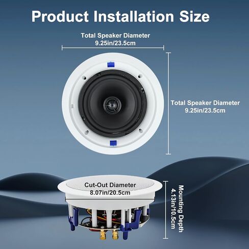 Studiofinix 6.5 بوصة مكبرات صوت بلوتوث 640Watts ذات اتجاهين رائع للمسرح المنزلي وغرفة المعيشة والمكتب والكيتشتن وغرفة الدراسة والطابق السفلي والفناء المغطى وتركيبات التدفق (4 مكبرات صوت) in Kuwait
