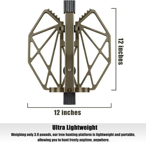 UIIHUNT Saddle Platform, Die-Cast Aluminum Construction Saddle Hunting Platform, Mobile Reliable Adjustable Hunting Platform, Silent Hunting Tree Saddle Hunting System Platform, 12"x 12" Platform in Saudi Arabia