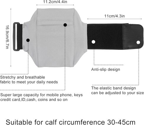 Leg Phone Holder, Cell Phone Leg Straps Ankle Wallet Thigh Phone Holder Wallet Calf Straps Adjustable Arm Pouch Non Slip Sports Armband Storage Bag for Equestrian Jogger Running Workout in Kuwait