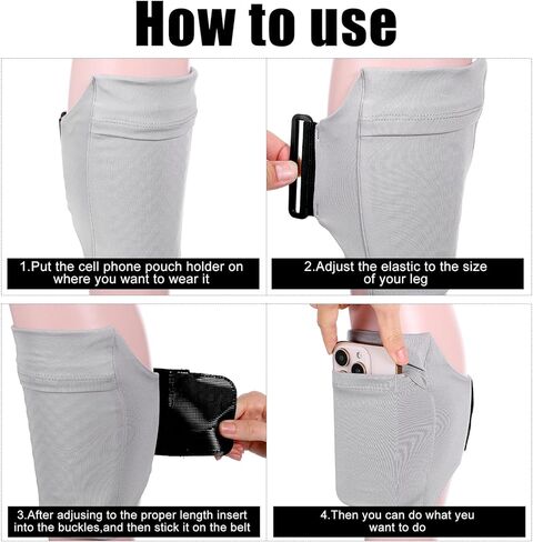 Leg Phone Holder, Cell Phone Leg Straps Ankle Wallet Thigh Phone Holder Wallet Calf Straps Adjustable Arm Pouch Non Slip Sports Armband Storage Bag for Equestrian Jogger Running Workout in Kuwait