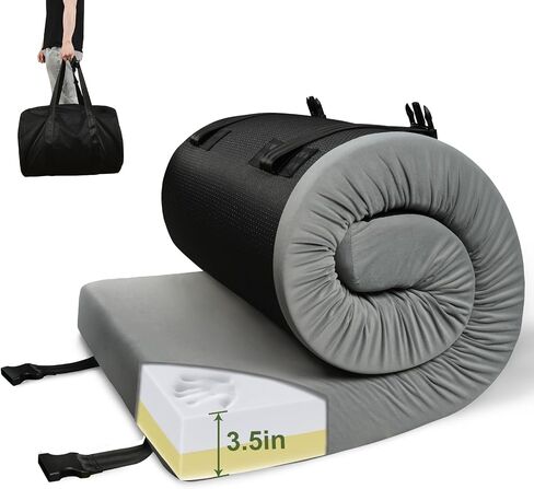 3.5" Extra Thick Foam Camping Mattress, Waterproof Cover & Travel Bag, Portable Sleeping Pad for Car/Tent/Cot/SUV/Trunk/Floor/Guest Bed in Saudi Arabia