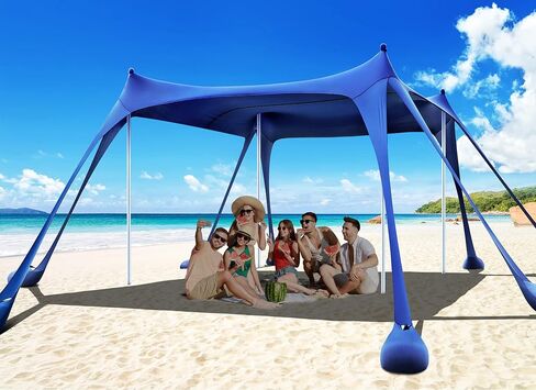 Osoeri Beach Tent, Camping Sun Shelter UPF50+ with 8 Sandbags, Sand Shovels, Ground Pegs & Stability Poles, Outdoor Shade Beach Canopy for Camping Trips, Fishing, Backyard Fun or Picnics in Saudi Arabia