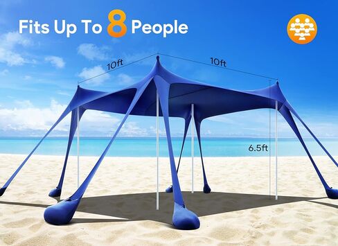 Osoeri Beach Tent, Camping Sun Shelter UPF50+ with 8 Sandbags, Sand Shovels, Ground Pegs & Stability Poles, Outdoor Shade Beach Canopy for Camping Trips, Fishing, Backyard Fun or Picnics in Saudi Arabia