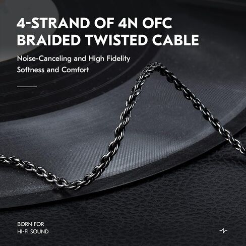 KZ ZS10 Pro IEM Cable, 2 Meter Long in Ear Monitor Cable, CCZ C01 4N OFC Upgraded Earbuds Cord for ZSN PRO X, Castor, EDX PRO, ZS12 PRO X, ZS10 PROX, ZAR,ZAS, CCA CRA (2m, QDC-Pins Without Mic, Black) in Saudi Arabia