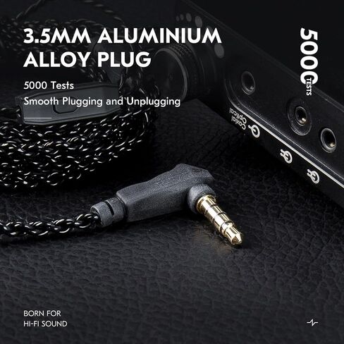 KZ ZS10 Pro IEM Cable, 2 Meter Long in Ear Monitor Cable, CCZ C01 4N OFC Upgraded Earbuds Cord for ZSN PRO X, Castor, EDX PRO, ZS12 PRO X, ZS10 PROX, ZAR,ZAS, CCA CRA (2m, QDC-Pins Without Mic, Black) in Saudi Arabia