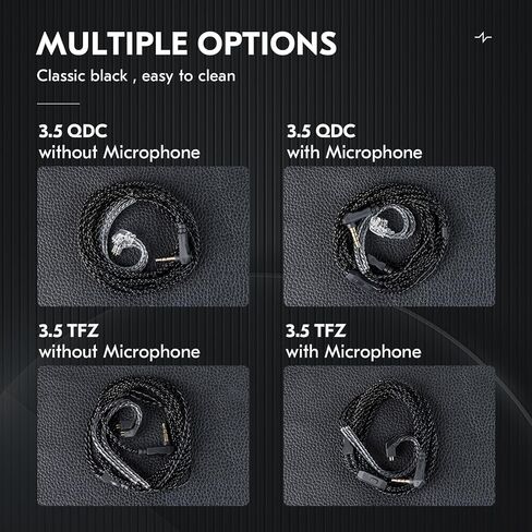 KZ ZS10 Pro IEM Cable, 2 Meter Long in Ear Monitor Cable, CCZ C01 4N OFC Upgraded Earbuds Cord for ZSN PRO X, Castor, EDX PRO, ZS12 PRO X, ZS10 PROX, ZAR,ZAS, CCA CRA (2m, QDC-Pins Without Mic, Black) in Saudi Arabia