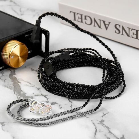 KZ ZS10 Pro IEM Cable, 2 Meter Long in Ear Monitor Cable, CCZ C01 4N OFC Upgraded Earbuds Cord for ZSN PRO X, Castor, EDX PRO, ZS12 PRO X, ZS10 PROX, ZAR,ZAS, CCA CRA (2m, QDC-Pins Without Mic, Black) in Saudi Arabia