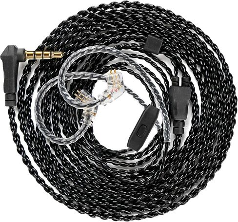 KZ ZS10 Pro IEM Cable, 2 Meter Long in Ear Monitor Cable, CCZ C01 4N OFC Upgraded Earbuds Cord for ZSN PRO X, Castor, EDX PRO, ZS12 PRO X, ZS10 PROX, ZAR,ZAS, CCA CRA (2m, QDC-Pins Without Mic, Black) in Saudi Arabia