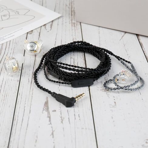 KZ ZS10 Pro IEM Cable, 2 Meter Long in Ear Monitor Cable, CCZ C01 4N OFC Upgraded Earbuds Cord for ZSN PRO X, Castor, EDX PRO, ZS12 PRO X, ZS10 PROX, ZAR,ZAS, CCA CRA (2m, QDC-Pins Without Mic, Black) in Saudi Arabia