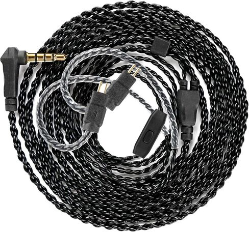 KZ ZS10 Pro IEM Cable, 2 Meter Long in Ear Monitor Cable, CCZ C01 4N OFC Upgraded Earbuds Cord for ZSN PRO X, Castor, EDX PRO, ZS12 PRO X, ZS10 PROX, ZAR,ZAS, CCA CRA (2m, QDC-Pins Without Mic, Black) in Saudi Arabia